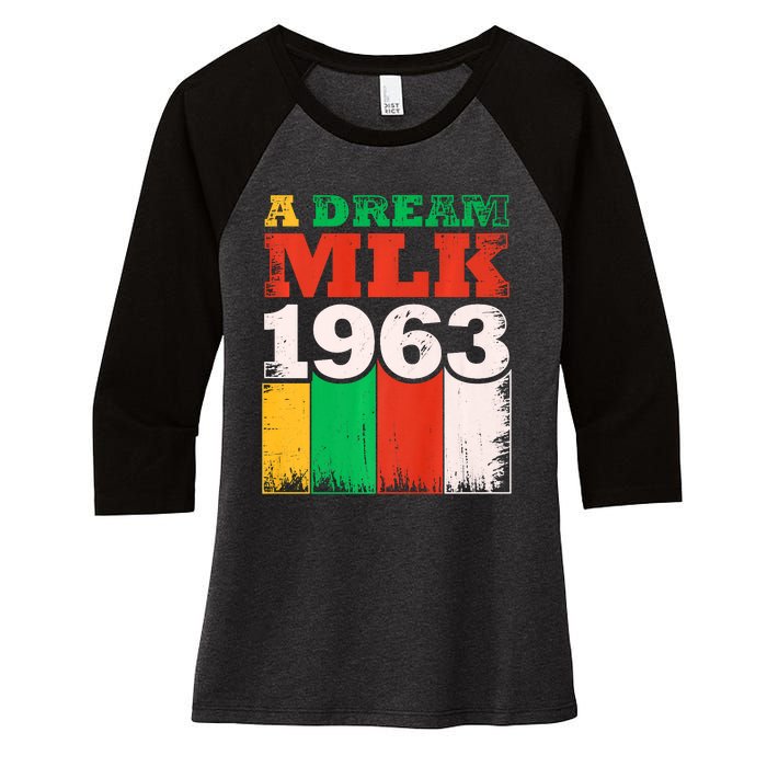 Vintage A Dream MLK Martin Luther King Jr. Women's Tri-Blend 3/4-Sleeve Raglan Shirt