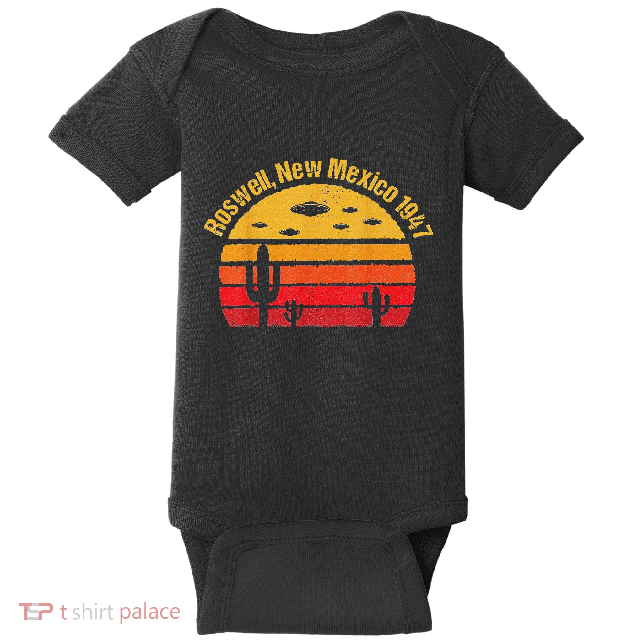 Vintage Alien Distressed Text Roswell New Mexico 1947 Baby Bodysuit