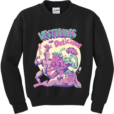 Vegetables Are Delicious Kids Sweatshirt