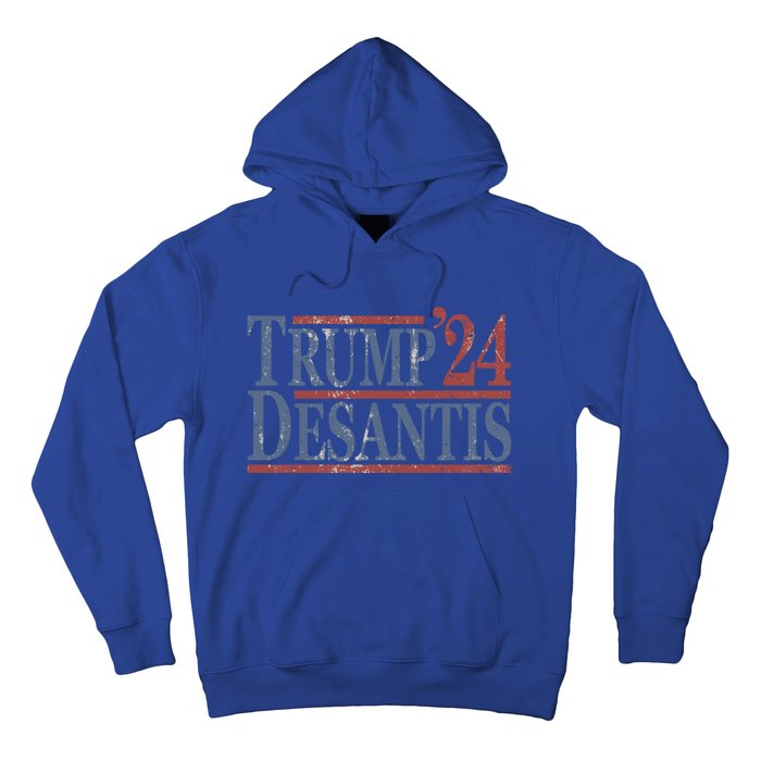 Vintage And Distressed Donald Trump Ron Desantis 2024 Gift Hoodie