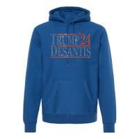 Vintage And Distressed Donald Trump Ron Desantis 2024 Gift Premium Hoodie