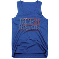 Vintage And Distressed Donald Trump Ron Desantis 2024 Gift Tank Top