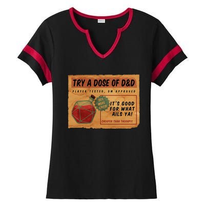 Vintage Ad D20 Healing Potion Ladies Halftime Notch Neck Tee