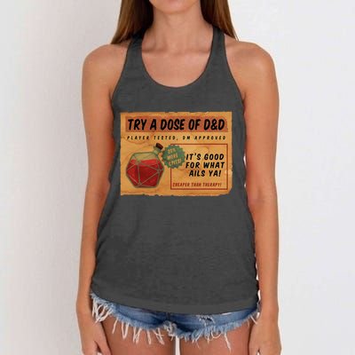 Vintage Ad D20 Healing Potion Women's Knotted Racerback Tank