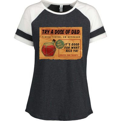 Vintage Ad D20 Healing Potion Enza Ladies Jersey Colorblock Tee