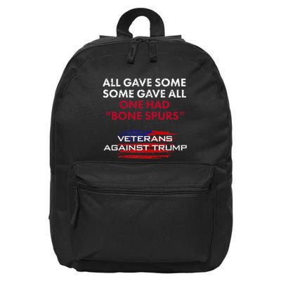 Veterans Antitrump Draft Dodger Bone Spurs For Vets 16 in Basic Backpack