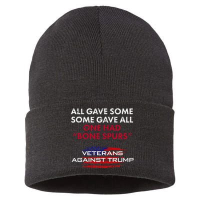 Veterans Antitrump Draft Dodger Bone Spurs For Vets Sustainable Knit Beanie