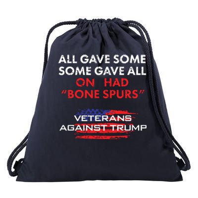 Veterans Antitrump Draft Dodger Bone Spurs For Vets Drawstring Bag