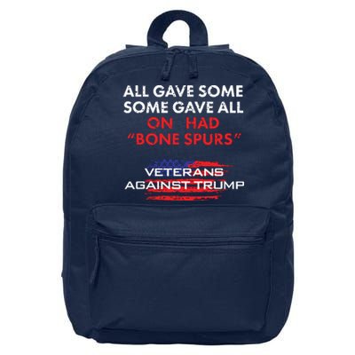 Veterans Antitrump Draft Dodger Bone Spurs For Vets 16 in Basic Backpack