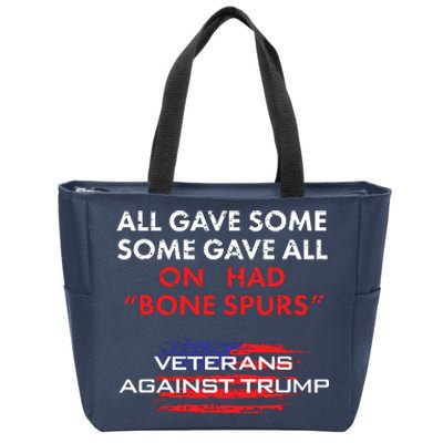 Veterans Antitrump Draft Dodger Bone Spurs For Vets Zip Tote Bag