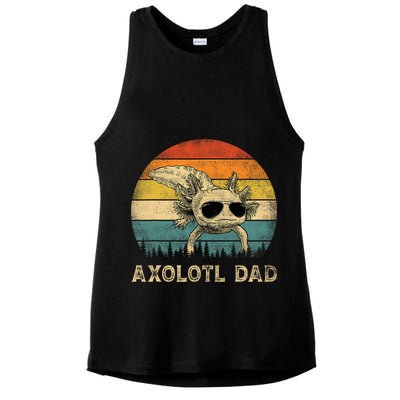 Vintage Axolotl Dad Axolotl Lovers Daddy Father's Day Ladies PosiCharge Tri-Blend Wicking Tank
