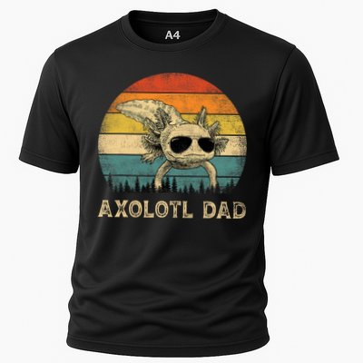 Vintage Axolotl Dad Axolotl Lovers Daddy Father's Day Cooling Performance Crew T-Shirt