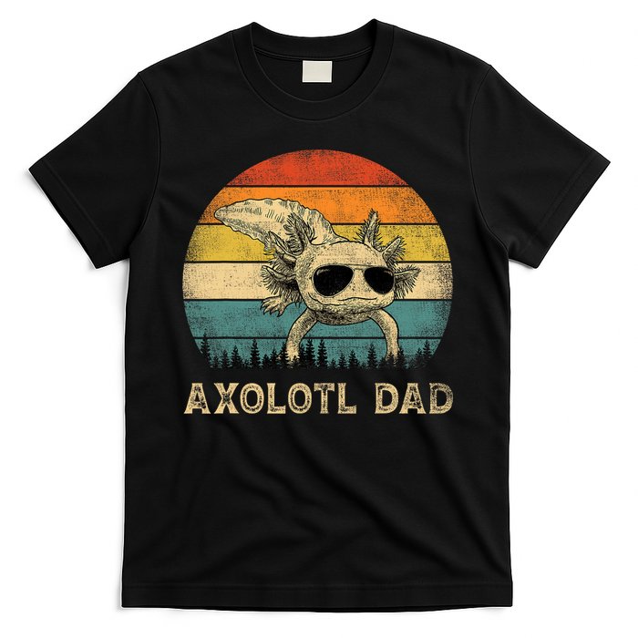 Vintage Axolotl Dad Axolotl Lovers Daddy Father's Day T-Shirt