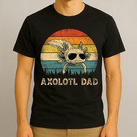 Vintage Axolotl Dad Axolotl Lovers Daddy Father's Day T-Shirt