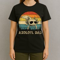 Vintage Axolotl Dad Axolotl Lovers Daddy Father's Day T-Shirt