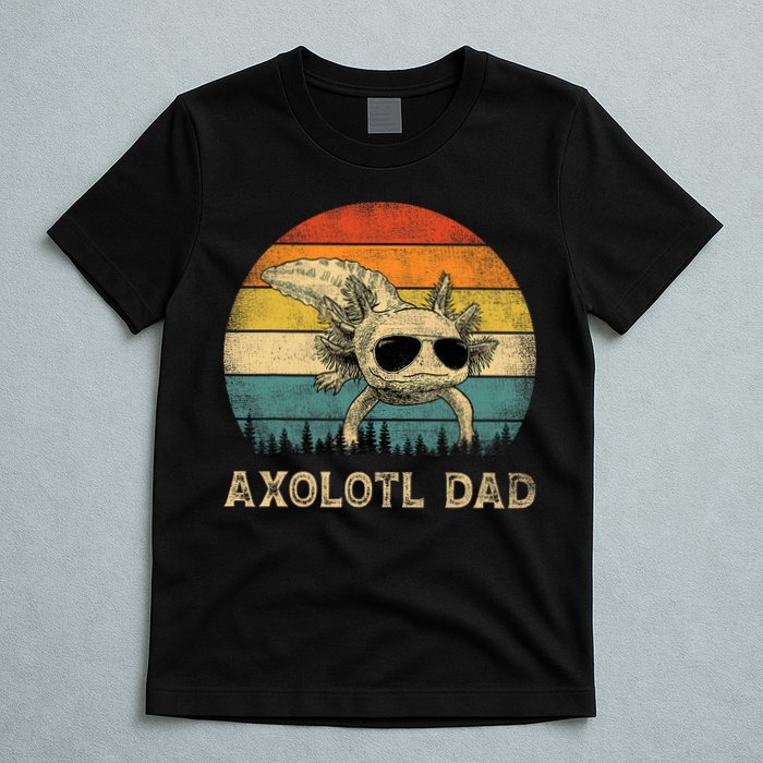 Vintage Axolotl Dad Axolotl Lovers Daddy Father's Day T-Shirt