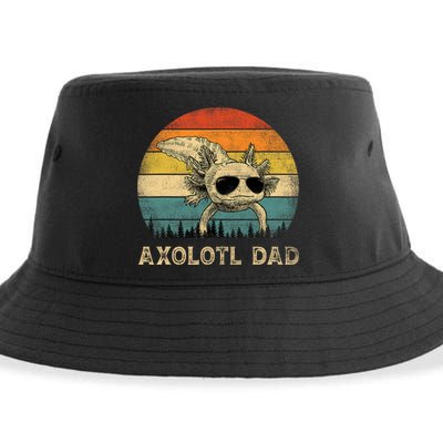 Vintage Axolotl Dad Axolotl Lovers Daddy Father's Day Sustainable Bucket Hat