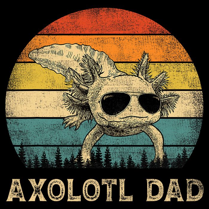 Vintage Axolotl Dad Axolotl Lovers Daddy Father's Day Bucket Hat