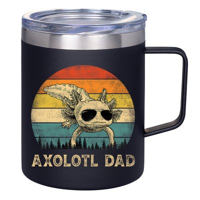 Vintage Axolotl Dad Axolotl Lovers Daddy Father's Day 12oz Stainless Steel Coffee Mug
