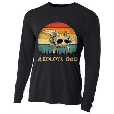 Vintage Axolotl Dad Axolotl Lovers Daddy Father's Day Cooling Performance Long Sleeve Crew