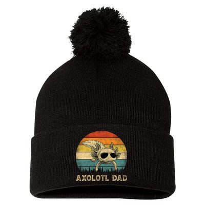 Vintage Axolotl Dad Axolotl Lovers Daddy Father's Day Pom Pom 12in Knit Beanie