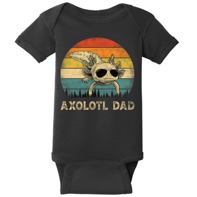 Vintage Axolotl Dad Axolotl Lovers Daddy Father's Day Baby Bodysuit