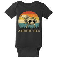 Vintage Axolotl Dad Axolotl Lovers Daddy Father's Day Baby Bodysuit