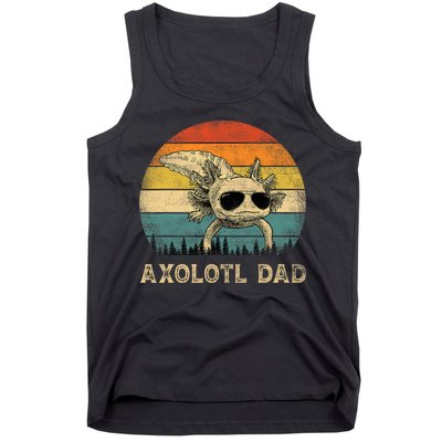 Vintage Axolotl Dad Axolotl Lovers Daddy Father's Day Tank Top