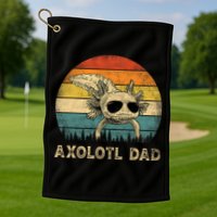 Vintage Axolotl Dad Axolotl Lovers Daddy Father's Day Golf Towel