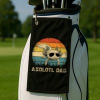 Vintage Axolotl Dad Axolotl Lovers Daddy Father's Day Golf Towel