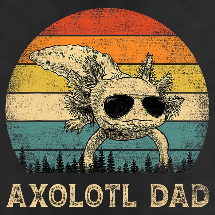 Vintage Axolotl Dad Axolotl Lovers Daddy Father's Day Golf Towel