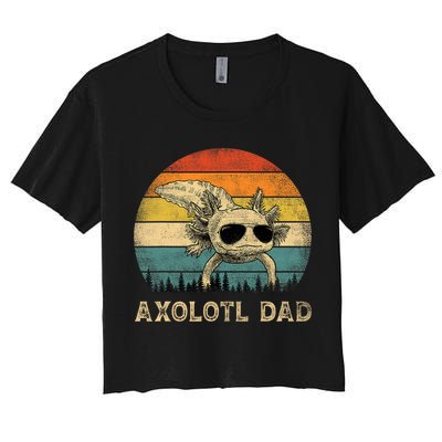 Vintage Axolotl Dad Axolotl Lovers Daddy Father's Day Women's Crop Top Tee