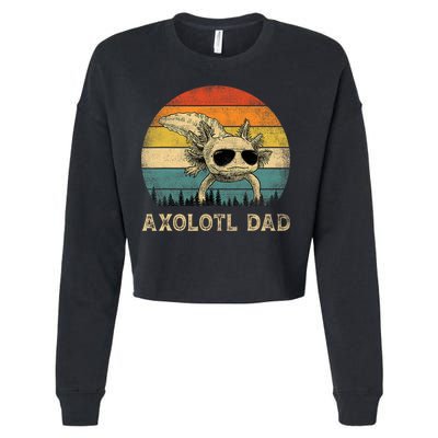 Vintage Axolotl Dad Axolotl Lovers Daddy Father's Day Cropped Pullover Crew