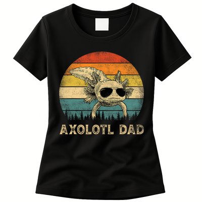 Vintage Axolotl Dad Axolotl Lovers Daddy Father's Day Womens T-Shirt