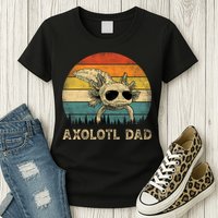 Vintage Axolotl Dad Axolotl Lovers Daddy Father's Day Womens T-Shirt