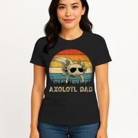 Vintage Axolotl Dad Axolotl Lovers Daddy Father's Day Womens T-Shirt