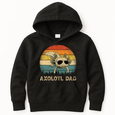 Vintage Axolotl Dad Axolotl Lovers Daddy Father's Day Kids Hoodie