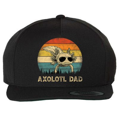Vintage Axolotl Dad Axolotl Lovers Daddy Father's Day Wool Snapback Cap