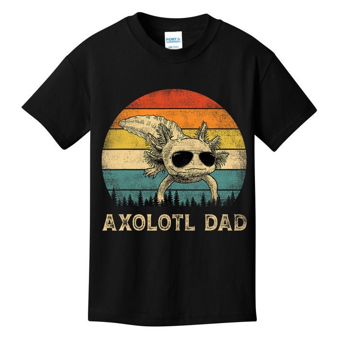 Vintage Axolotl Dad Axolotl Lovers Daddy Father's Day Kids T-Shirt