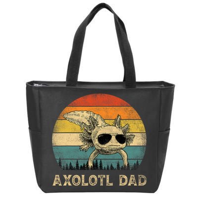 Vintage Axolotl Dad Axolotl Lovers Daddy Father's Day Zip Tote Bag