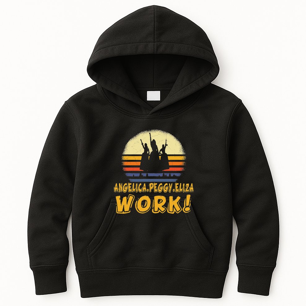 Vintage Angelica Eliza And Peggy Work Retro Style Kids Hoodie