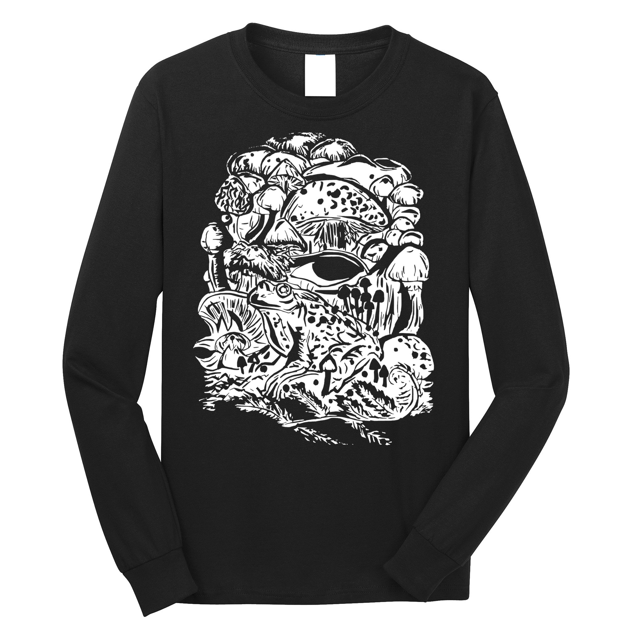Vintage Aesthetic Frog Mushroom Goblincore Long Sleeve Shirt