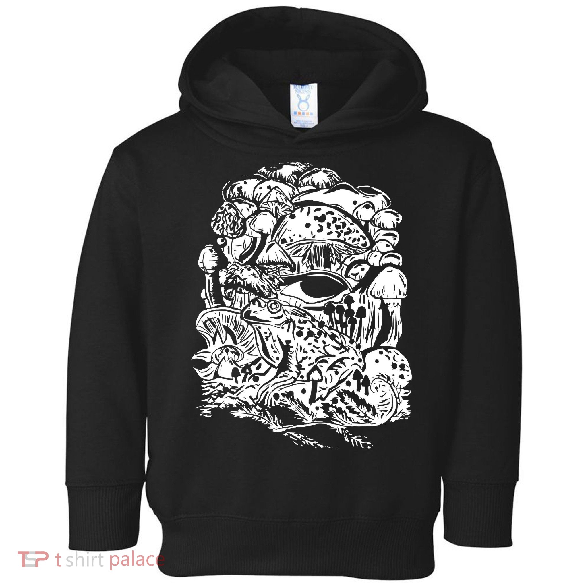 Vintage Aesthetic Frog Mushroom Goblincore Toddler Hoodie