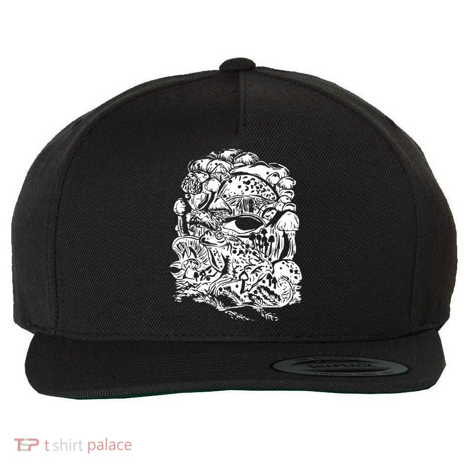 Vintage Aesthetic Frog Mushroom Goblincore Wool Snapback Cap