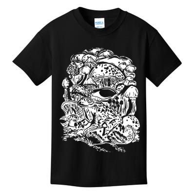Vintage Aesthetic Frog Mushroom Goblincore Kids T-Shirt