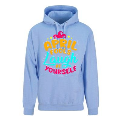 Vintage April Fools Day Quote Laugh At Yourself Joke Cool Gift Unisex Surf Hoodie