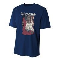 Vintage American Flag Guitar Player Guitarist Gift Performance Sprint T-Shirt