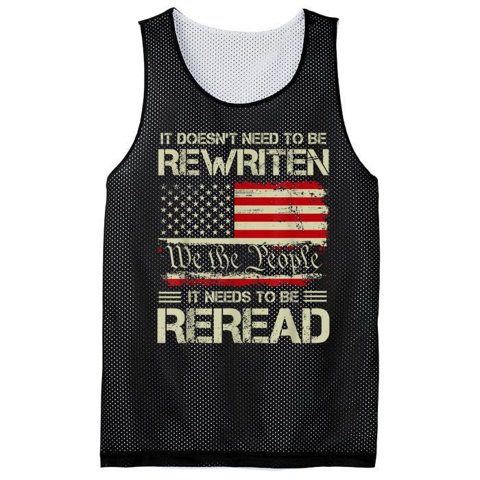 Vintage American Flag It Needs To Be Reread We The People Mesh Reversible Basketball Jersey Tank