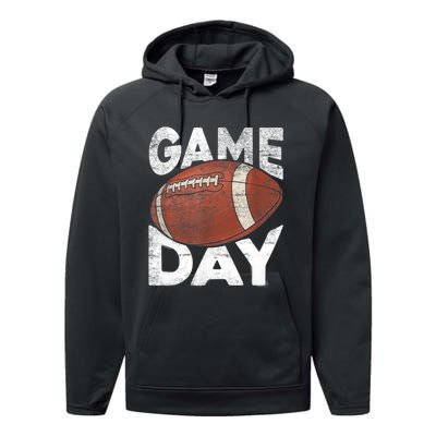 Vintage American Football Game Sports Lover TShirt Performance Fleece Hoodie