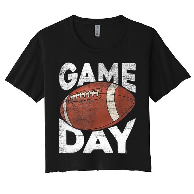 Vintage American Football Game Sports Lover TShirt Women's Crop Top Tee